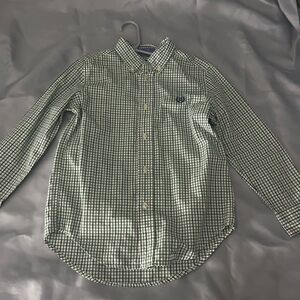 Chaps Green and White Checkered Button Down Shirt